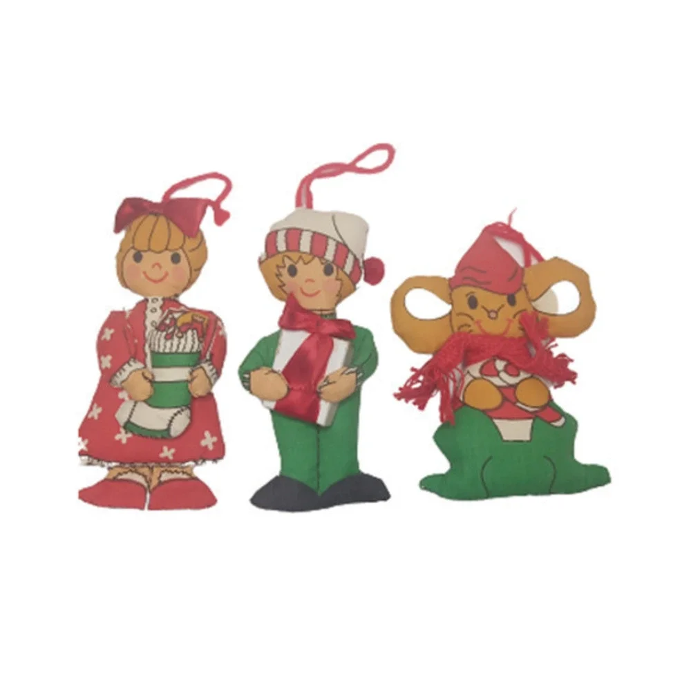 Vintage Stuffed‎ Fabric Christmas Ornaments 6
